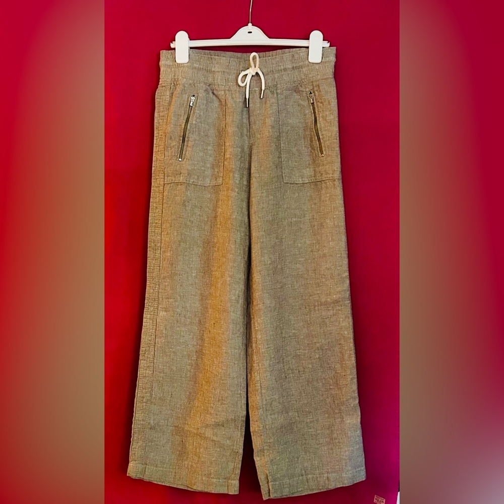 Athleta Cabo 100% Linen Wide Leg Pant